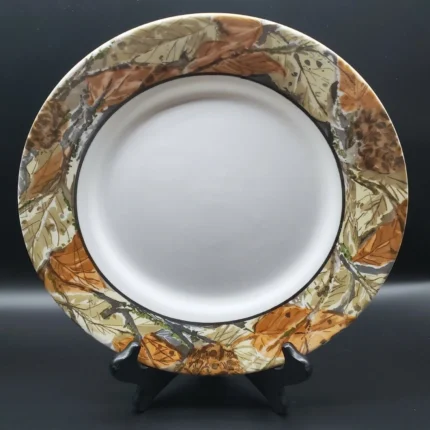 Corelle Rim Livingware Microwave Safe Dinner Plate(Rim) - Woodland Lvs 6 Pcs Set